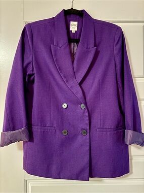 Fabulous twik Double-Breasted Purple Blazer